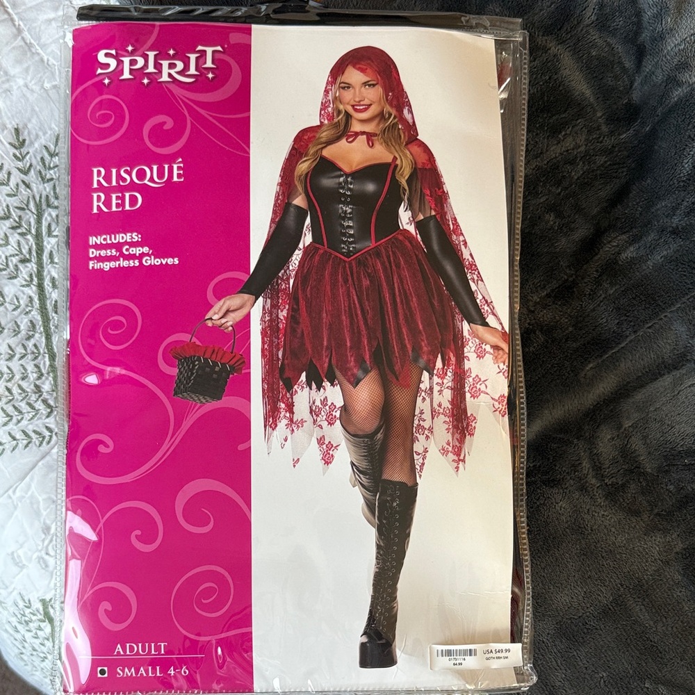 Spirit Risqué Red Ensemble with Cape and Gloves